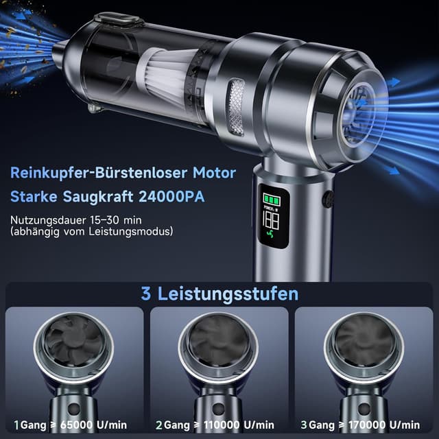 Detalle de Mini aspirapolvere 24000 Pa portatile a mano