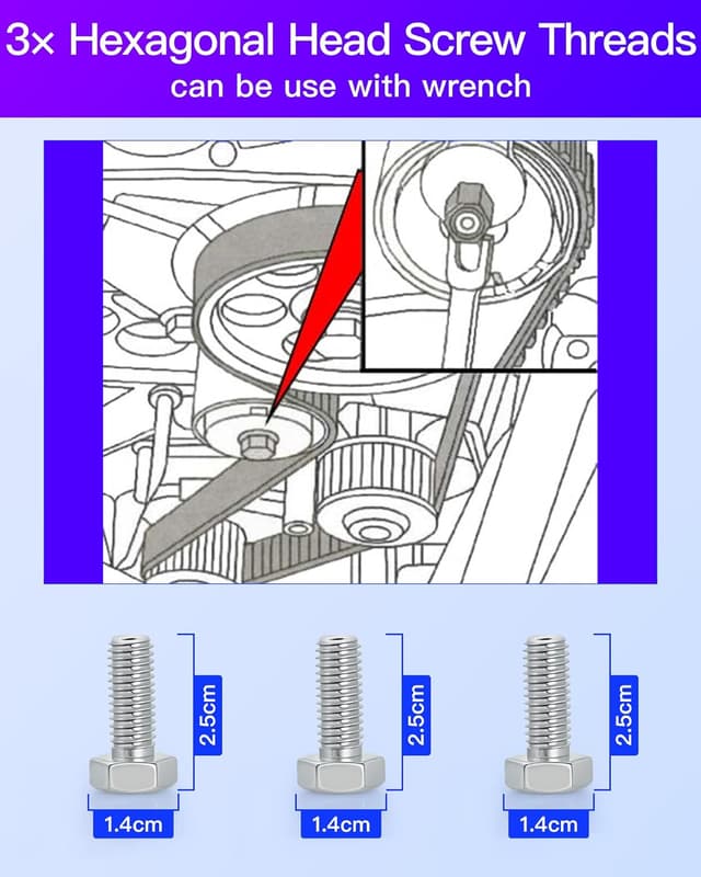 Detalle de RUIZHI outil de courroie de distribution (support arbre à cames, tendeur et verrouillage) compatible Fiat 1.2/1.4 8V