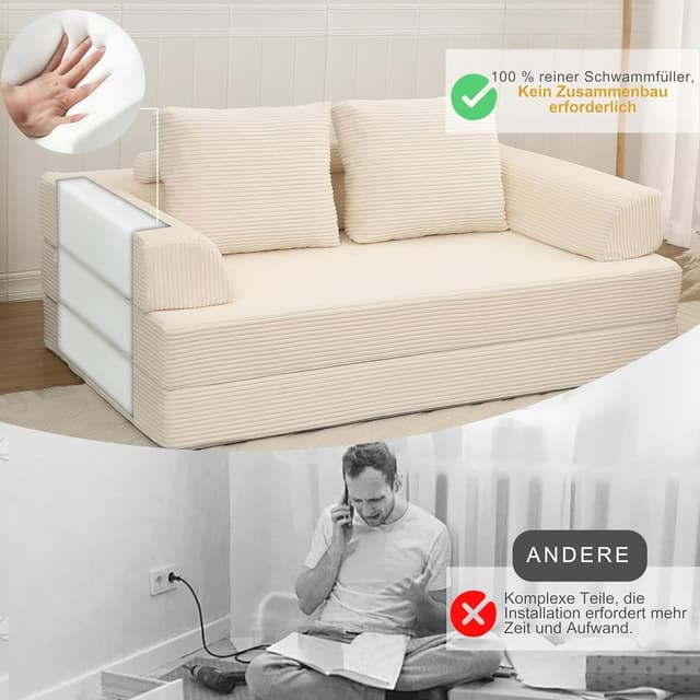 Thumbnail 6 de MeMoreCool Boneless Sofa Bett aus Cord Sofa