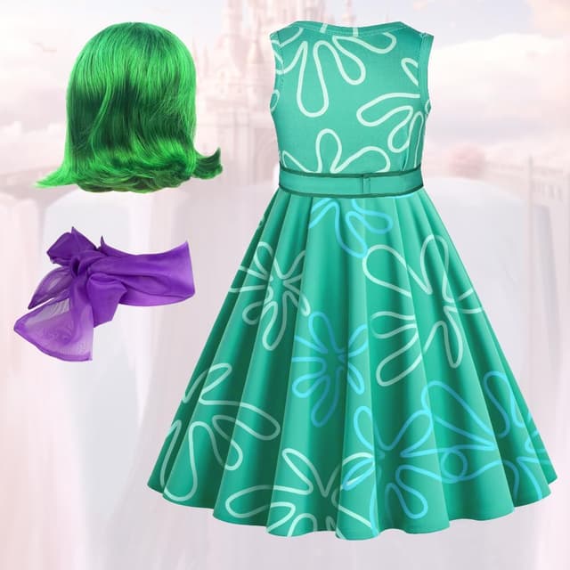 Detalle de DiULi déguisement enfant fille complet avec perruque (robe sans manches) pour Halloween, carnaval et fêtes