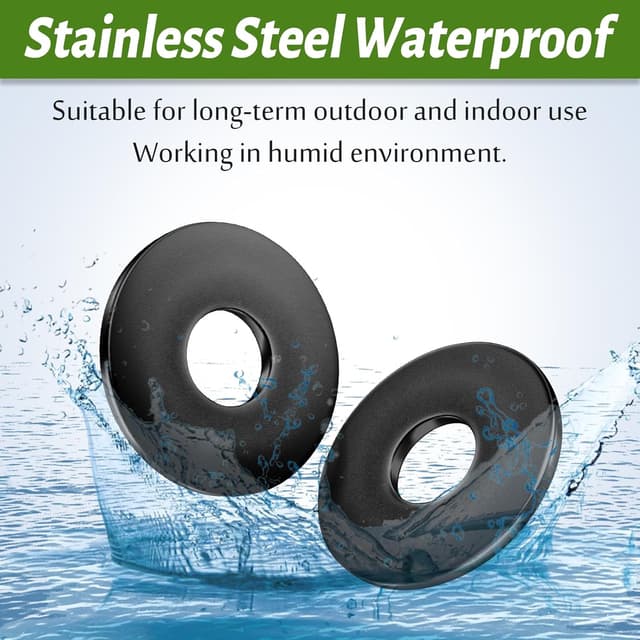 Detalle 2 de Jeboler Unterlegscheiben M6 Schwarz aus Edelstahl A2 (V2A), DIN 9021, 25 Stück