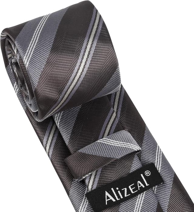 Detalle 2 de Alizeal men’s solid colour tie and pocket square set (necktie + hanky)
