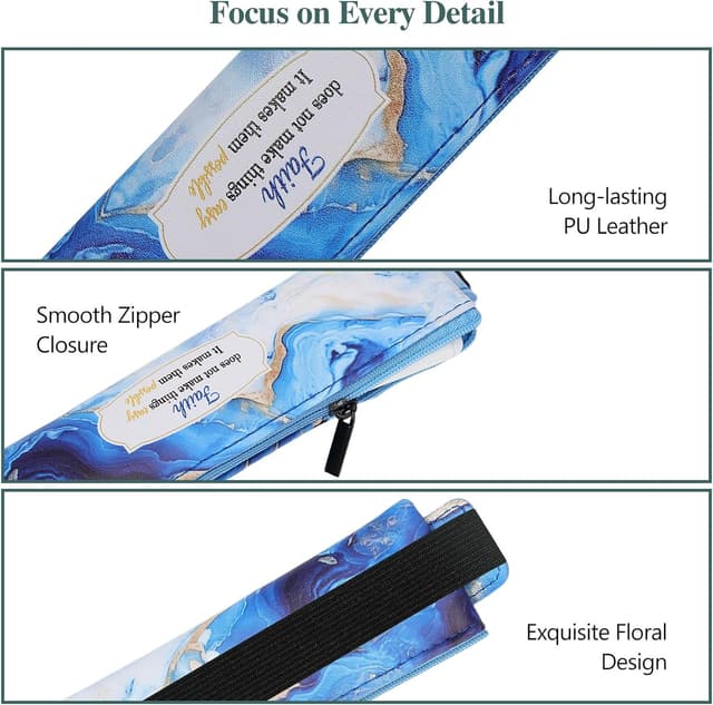 Detalle de MoKo portapenne elastico per taccuino in ecopelle PU (4 pezzi) con fascia regolabile