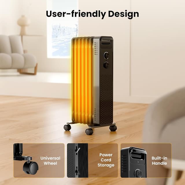 Thumbnail 4 de Portable Electric Radiator Heater 1500W