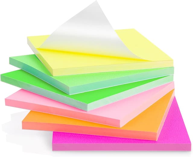 Detalle de Elektrostatisch selbstklebende & magnetische Haftnotizen (76 x 76 mm) – 480 Blatt in 6 Farben