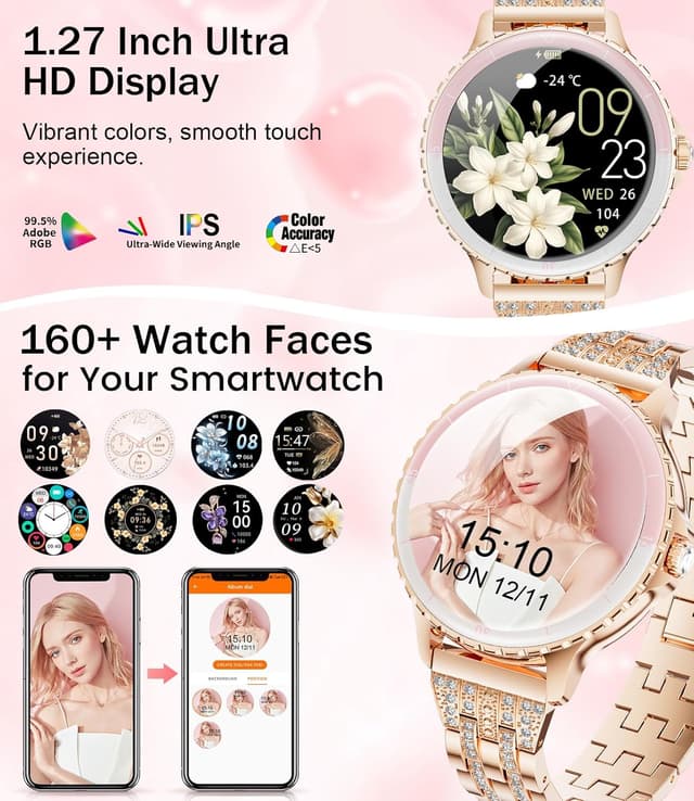 Detalle de LIGE Smart Watch Women 1.27" HD fitness tracker