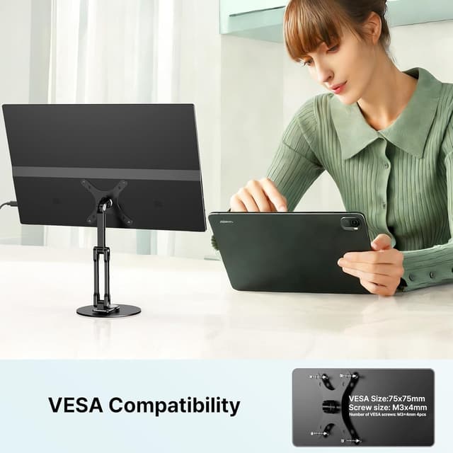 Detalle de EVICIV tragbarer Touchscreen-Monitor 15,6 Zoll (Full HD, 10-Punkt) mit Eye-Care, HDMI & USB-C