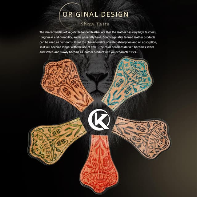 Detalle de KONLLEN magnetischer Billardkreidehalter aus Leder mit starkem Magnet