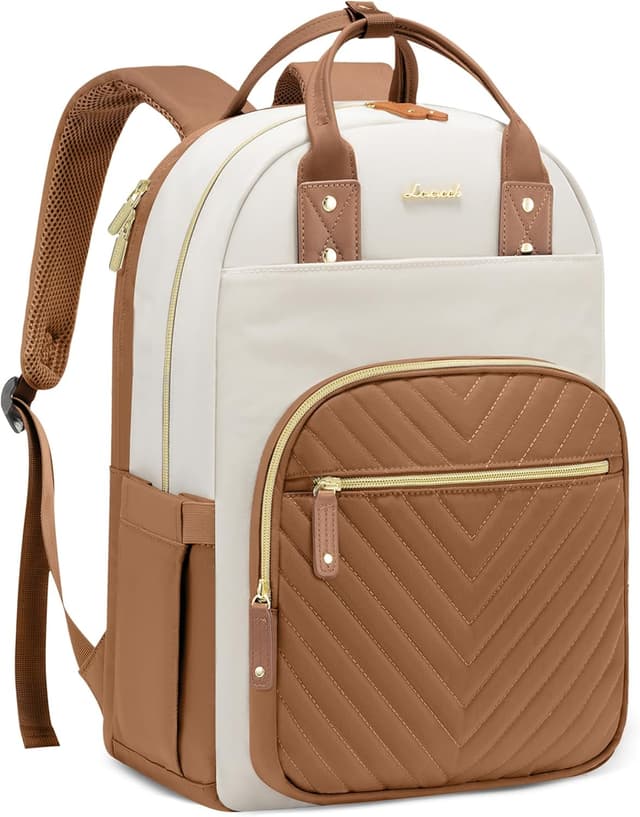 Detalle de LOVEVOOK women’s laptop backpack (15.6 inch) – waterproof, anti-theft rucksack with 23L capacity