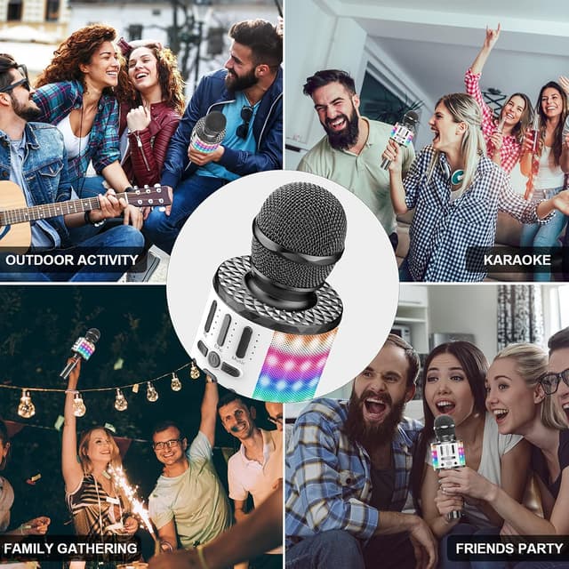 Thumbnail 6 de MicQutr Karaoke Mikrofon mit Bluetooth, LED und 5-Watt-Lautsprecher – Heim-KTV für Kinder und Familie