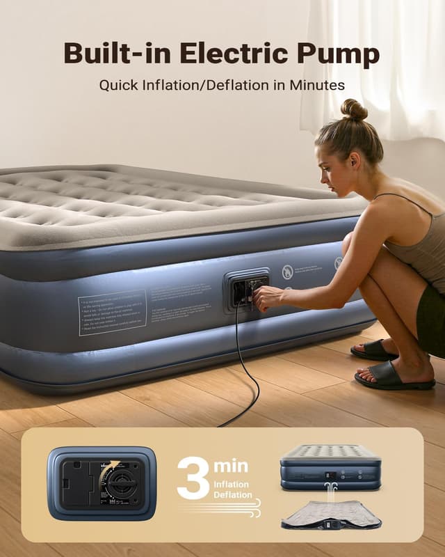 Detalle 2 de iDOO King Size Inflatable Air Mattress