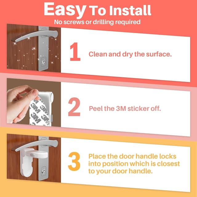 Thumbnail 6 de REDTRON Door Lever Lock 4-pack for doors 🔐