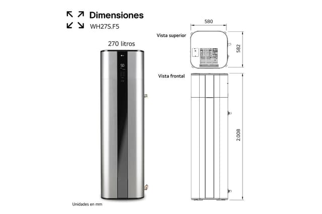 Detalle 1 de LG WH27S 270ℓ Aerotermo Aqua Therma R134a