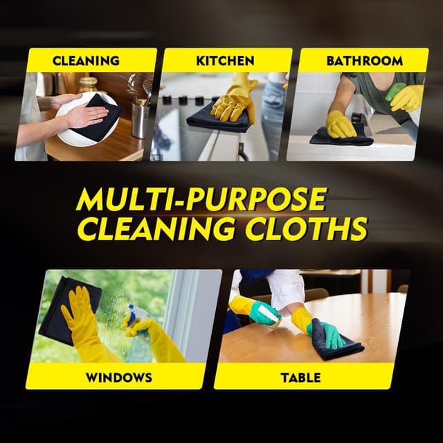 Detalle 2 de HOMEXCEL Microfibre Cloth 12 Pack (30 x 30 cm) – lint-free, streak-free cleaning towels for car & home