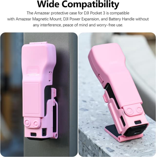 Detalle 2 de Coque de protection d’écran AMAZEAR pour DJI Osmo Pocket 3 (capuchon d’objectif) – rigide avec doublure douce, rose