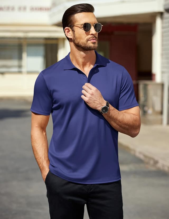Detalle 2 de COOFANDY Men Quick-Dry Golf Polo