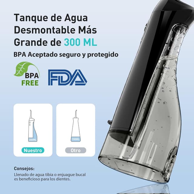Thumbnail 3 de COSLUS Irrigador Bucal Portátil Flosser 🌊 Limpieza Efectiva en Viaje