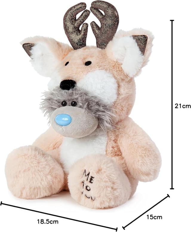 Detalle de Me to You Tatty Teddy reindeer costume bear in gift box (blue/grey/red/white)