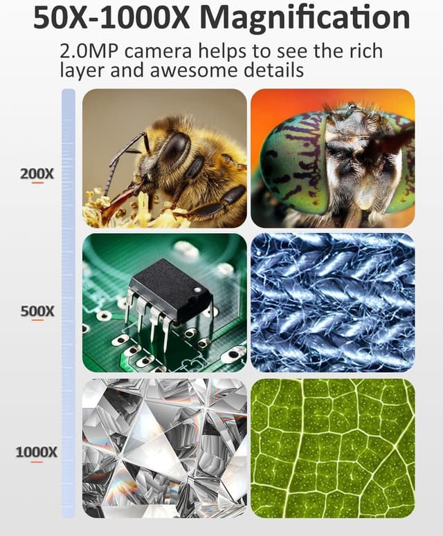Thumbnail 2 de Aopick 4.3 Inch Coin Microscope 50X-1000X 🔬