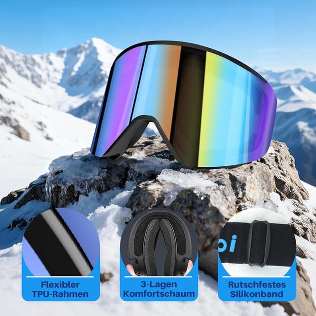 Thumbnail 3 de tekkapoi FJ086 Skibrille OTG mit UV400 Schutz