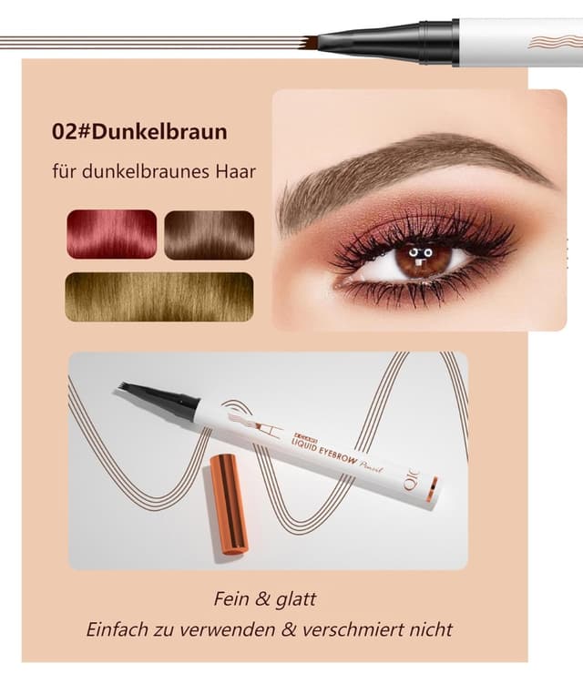 Detalle 1 de Magischer Microblading Augenbrauenstift Dunkelbraun 2er Set