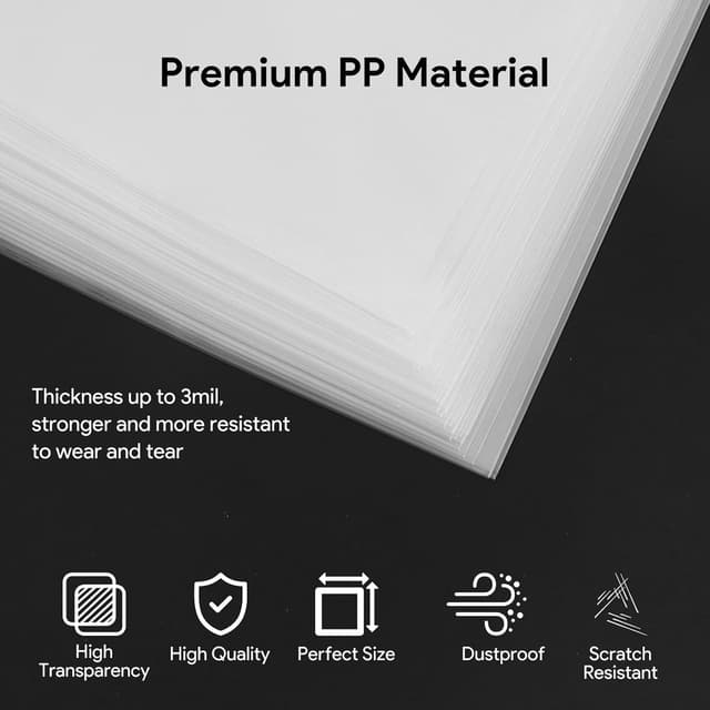 Detalle de POJSIO 12 Zoll LP Schallplatten-Außenhüllen (50er-Pack) aus transparentem Polypropylen