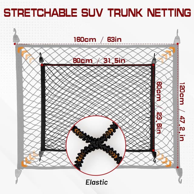 Thumbnail 1 de Car Cargo Net 80 x 60cm Elastic Organizer