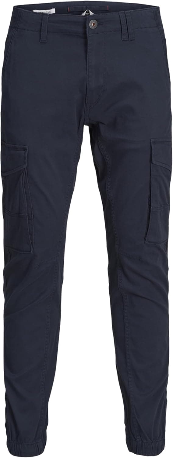Detalle de JACK & JONES Slim-Fit Cargo-Hose für Herren – Male Cargo-Hose mit mehreren Beintaschen