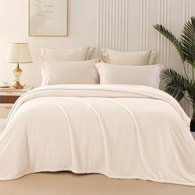 Detalle 2 de Whale Flotilla Plaid polaire microfibre 220x240 cm blanc