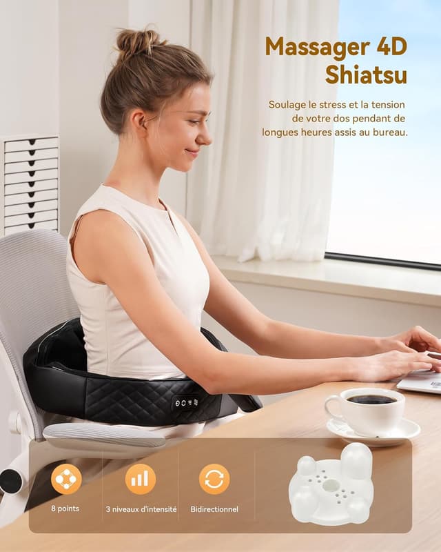 Detalle 2 de Masseur cervical shiatsu 4D 12 V