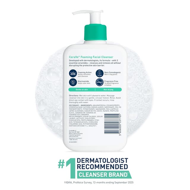 Thumbnail 6 de CeraVe Foaming Facial Cleanser 19 fl oz