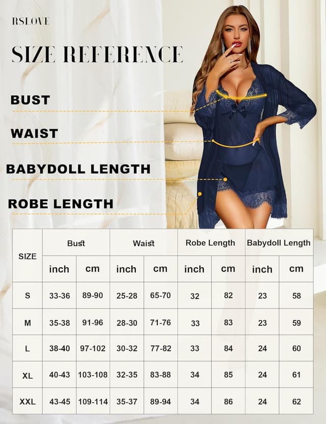 Detalle 1 de RSLOVE Babydoll mit Morgenmantel