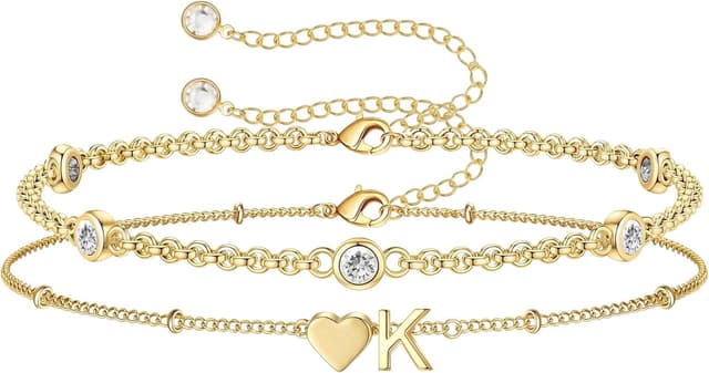 Thumbnail 6 de Turandos Initialenarmband mit Herz und Buchstaben, 14K vergoldet (zirkonia) – Armband für Damen & Mädchen