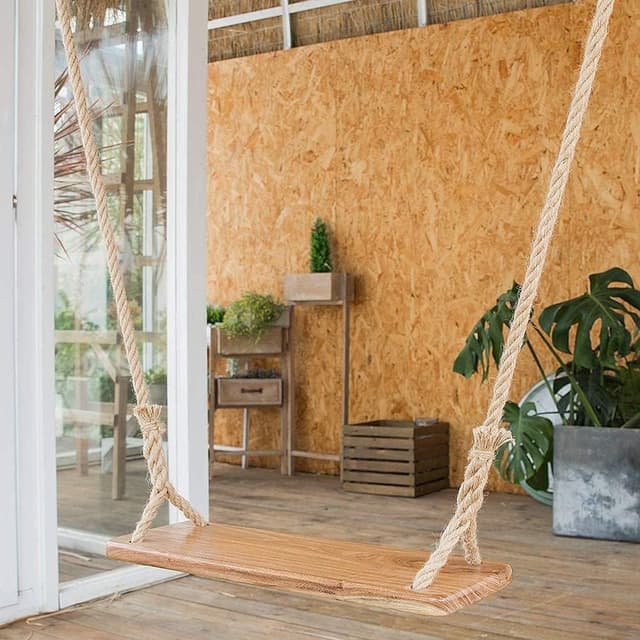 Detalle 2 de Columpio de Madera 55x19,5 cm - Diversión para Todos 🌳