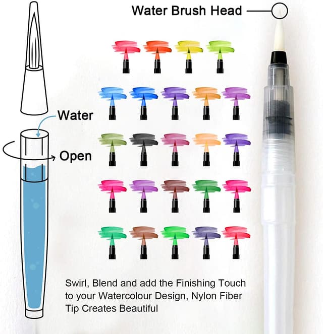 Detalle 1 de Amteker Watercolour Brush Pens 24+2 set 🎨