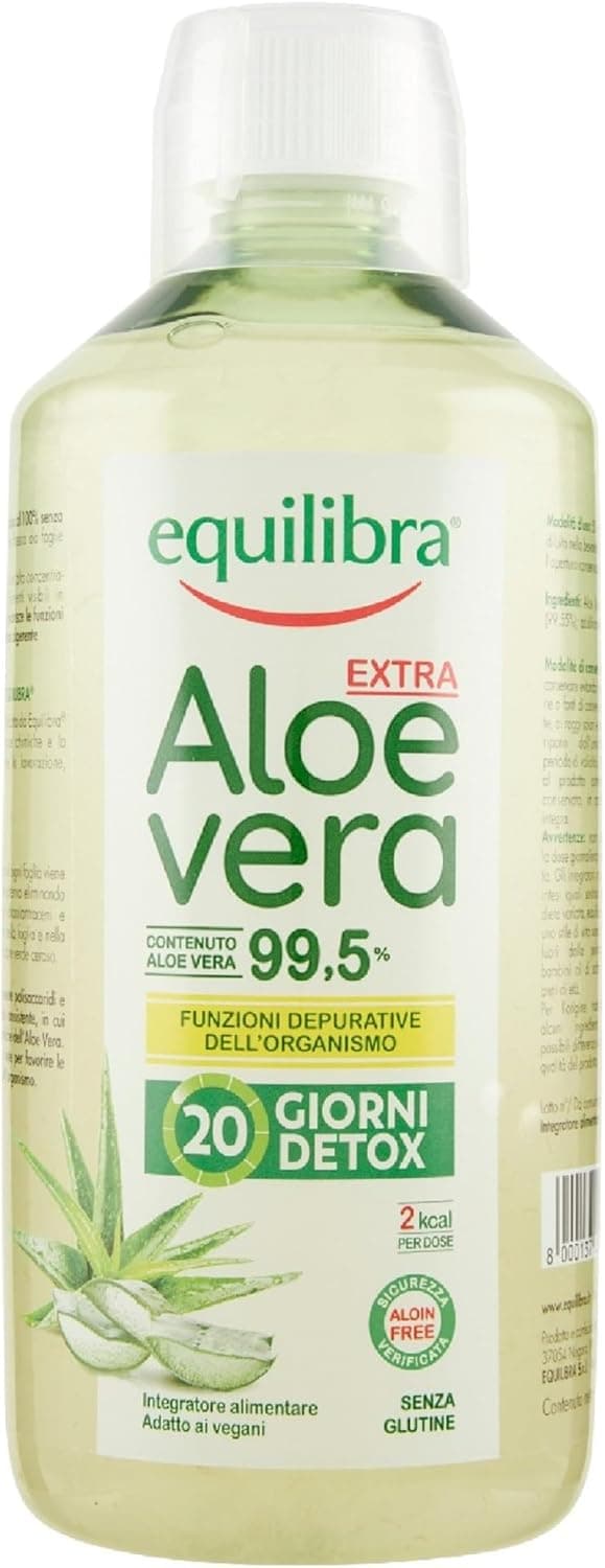 Thumbnail 6 de Equilibra Aloe Vera da Bere, 100% Pura Polpa di Aloe (2x1000 ml, 40 giorni) depurativa e lenitiva