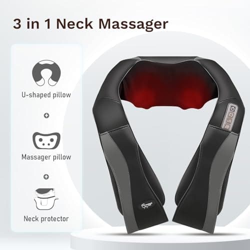 Detalle 1 de Masajeador Cervical Shiatsu con Calor y Rotación🌀