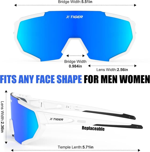 Thumbnail 6 de X-TIGER Fahrradbrille mit 5 WechselglĂ€sern đ