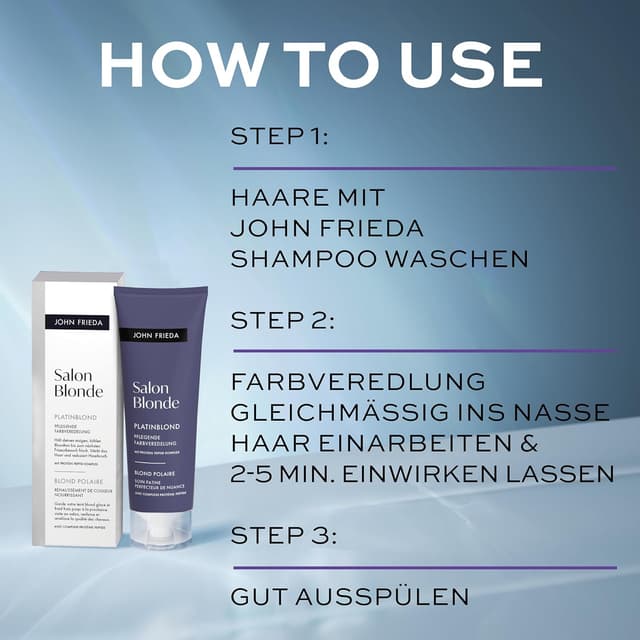 Detalle de John Frieda Salon Blonde – Biondo platino, finitura colorante nutriente da 120 ml