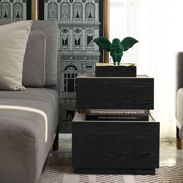 Detalle de Hode Papier adhésif effet bois noir pour meuble, rouleau 30 × 200 cm