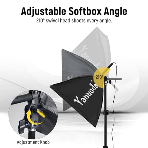 Thumbnail 6 de Set 2 Softbox 40x40 cm con lampade LED 95W per studio fotografico