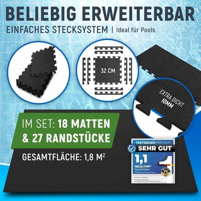 Detalle 1 de NEOLYMP Pool Unterlage 144 Stück, 13,6 m²