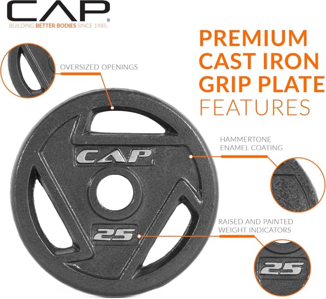 Detalle de CAP Barbell 2-Inch Olympic Weight Plate 45 lb 🏋