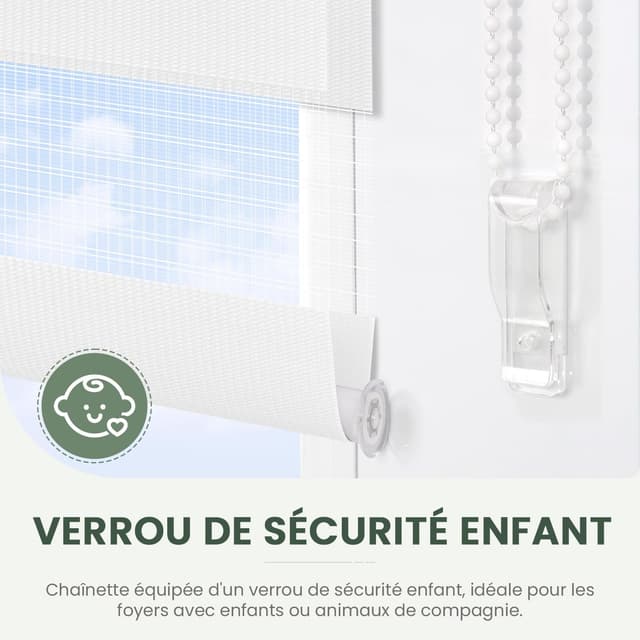 Thumbnail 6 de Buseu Store Enrouleur Jour Nuit sans perçage 35×130 cm 🪟