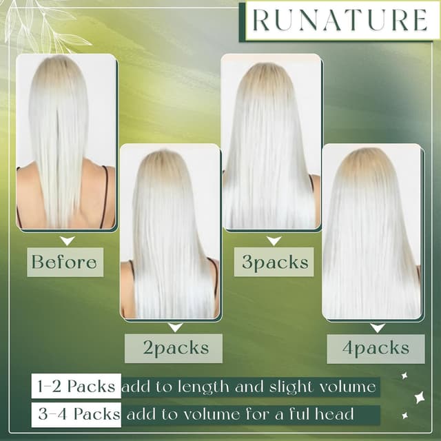 Thumbnail 4 de RUNATURE Nano Ring Extension Capelli Veri Bianco Biondo #800