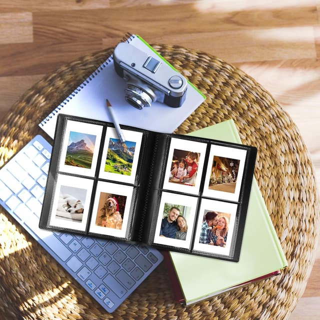 Detalle de Album photo Flintronic pour film 3 pouces (160 poches, 20 autocollants) — pour Instax Mini, Polaroid, Kodak