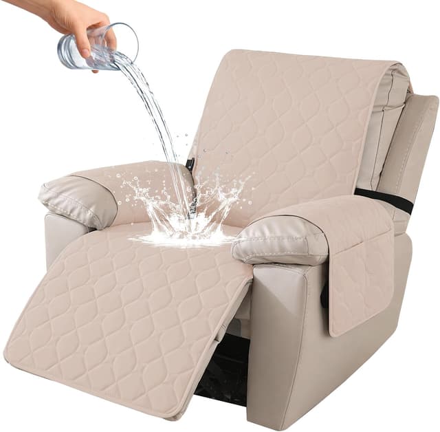 Detalle de Ystyle Copripoltrona Relax Reclinabile Grande 1 posto impermeabile con braccioli, beige