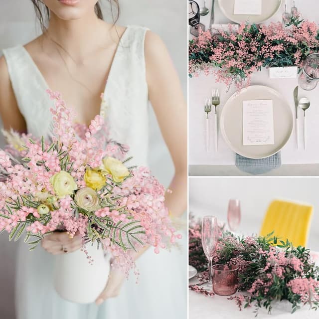 Thumbnail 4 de Oairse 6PCS Artificial Flowers 42cm Pink