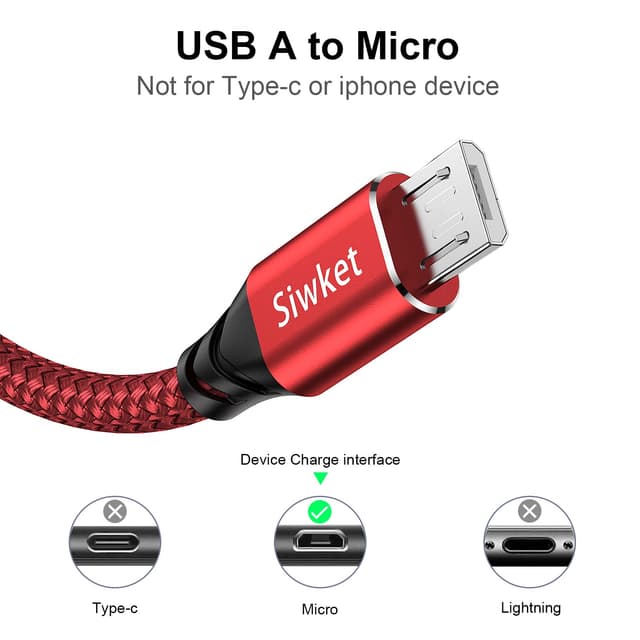 Detalle de Txtcu Micro USB Cable 3m pack — braided charger