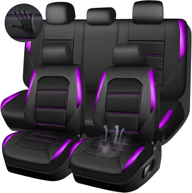 Detalle de CAR PASS Memory 3D Foam Car Seat Covers Full Set (Purple/Black) for SUVs & Trucks